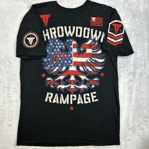 Throwdown Premium T Shirt Mens XL Black Rampage Quinton Jack Double Sided Y2K
